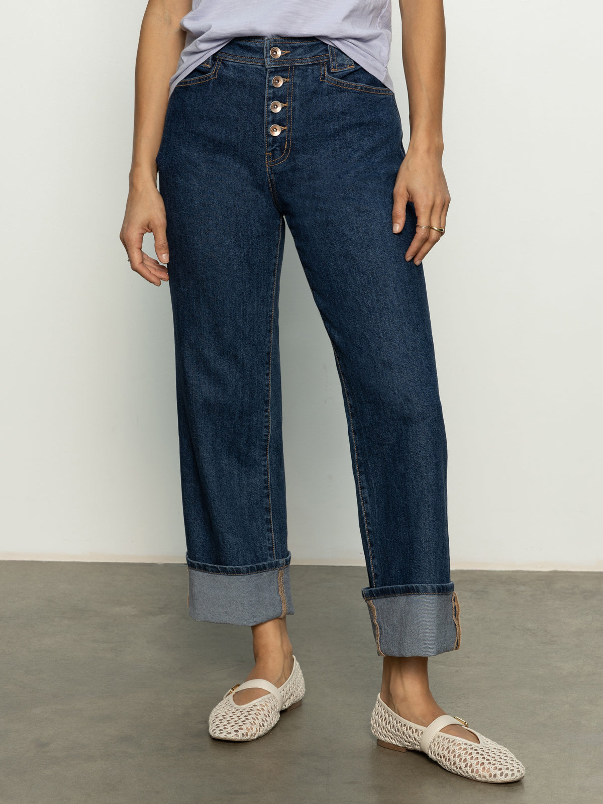 LUNA CUFFED DENIM PANT