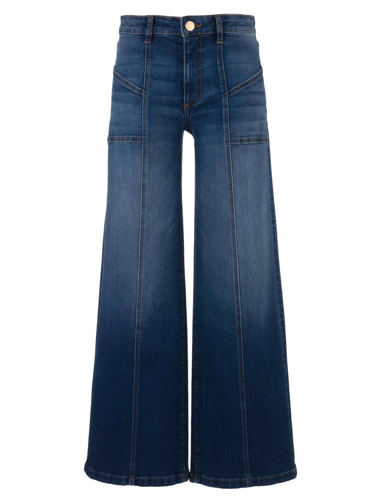 JEAN HIGH RISE WIDE FRONT SEAM PATCH FRONT POCKETS