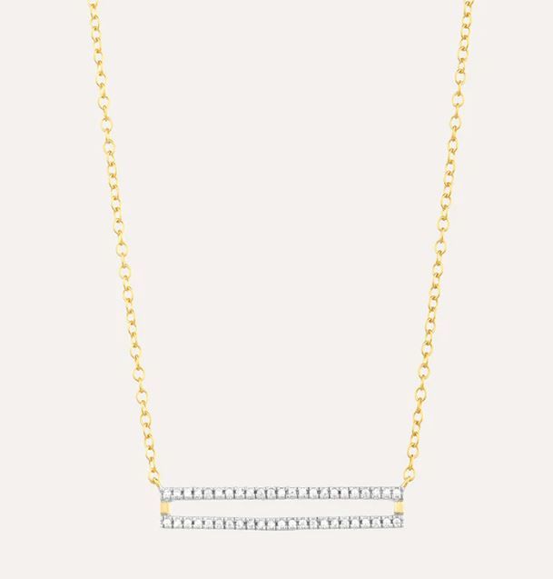DIAMOND SET THE BAR PENDANT NECKLACE