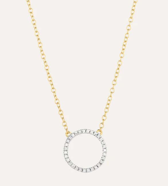 DIAMOND STANDING O PENDANT NECKLACE