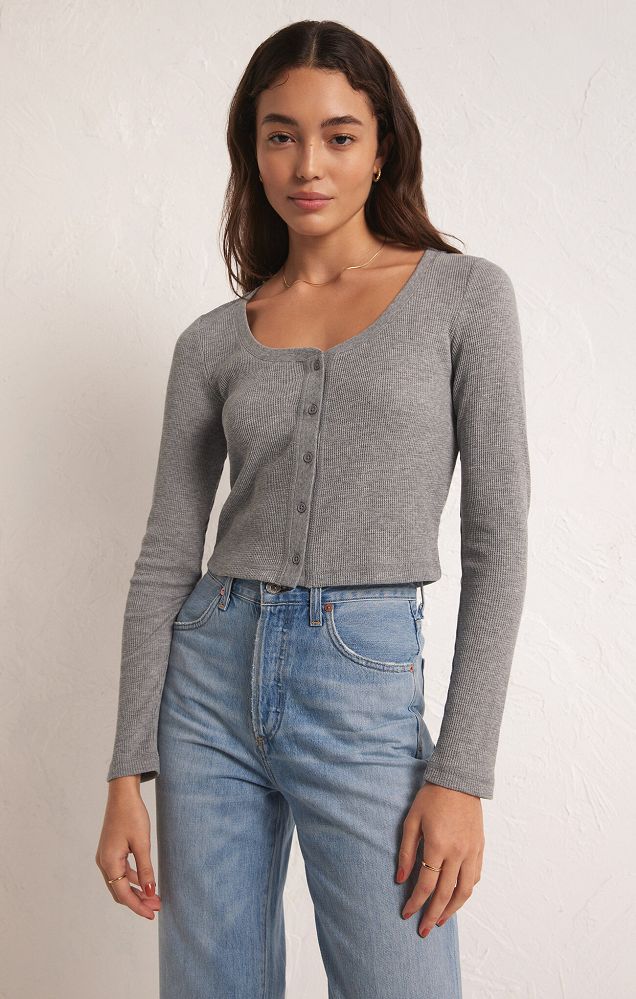 CIANA CROPPED WAFFLE TOP