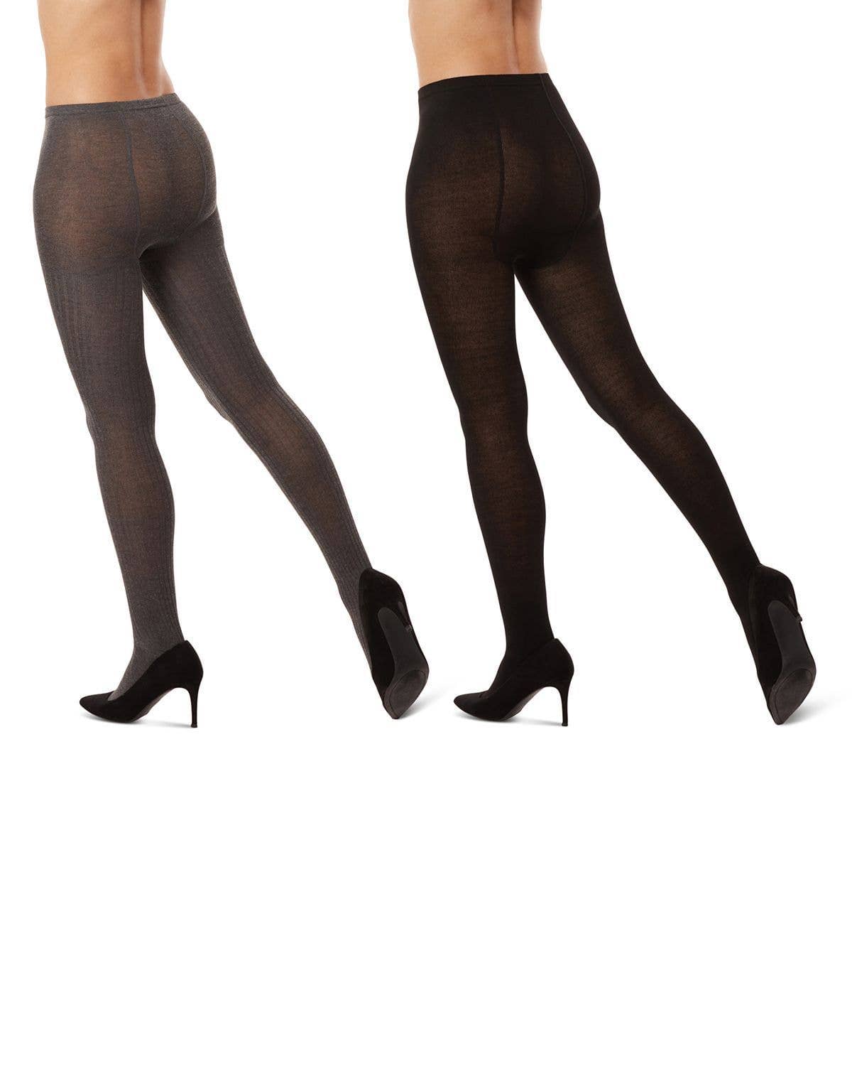 Rib/Solid Sweater Tights 2 Pair Pack