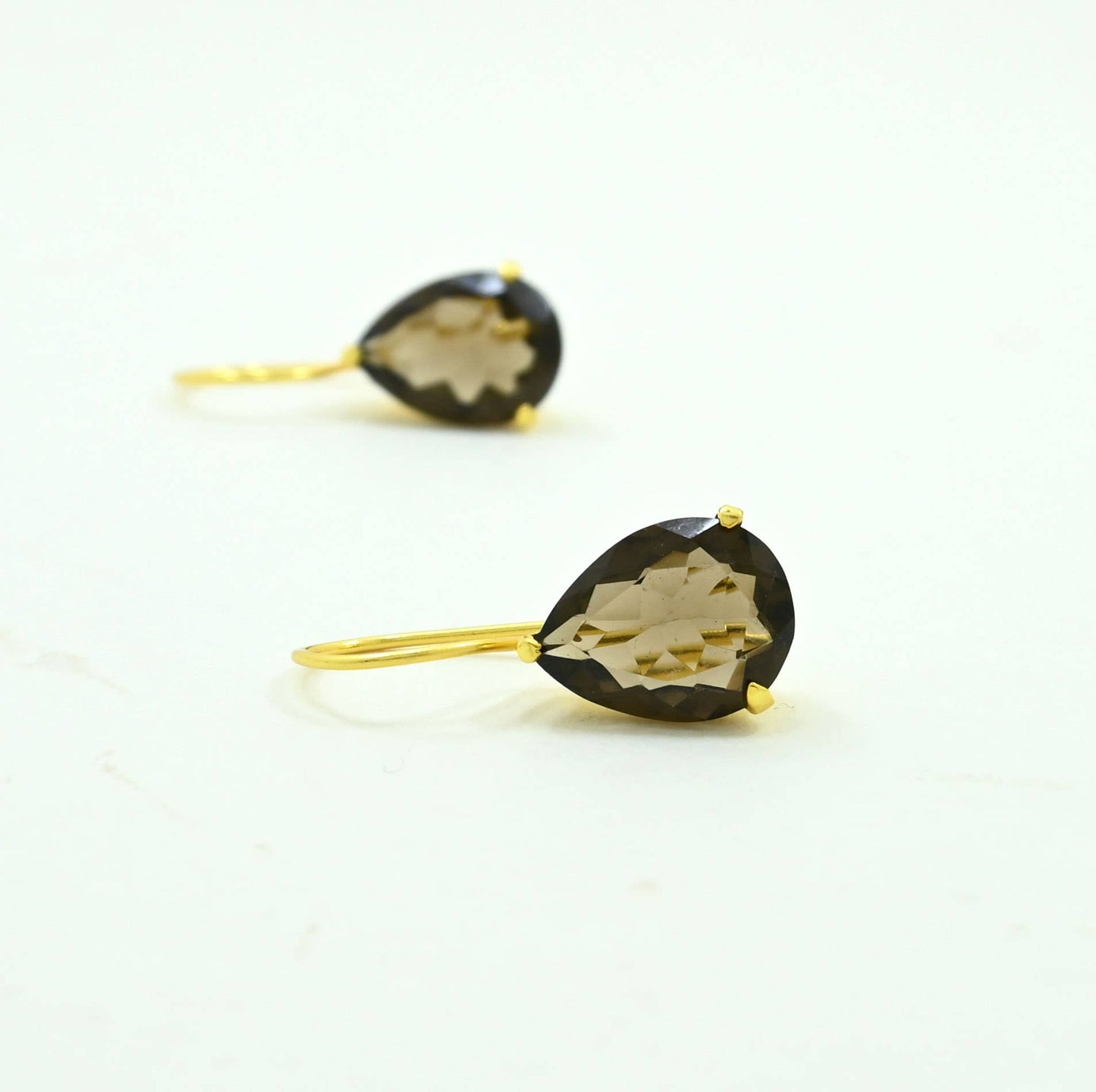 Schmuckoo Berlin - Sienna Earrings Gold Plated - Natural Smoky Quartz