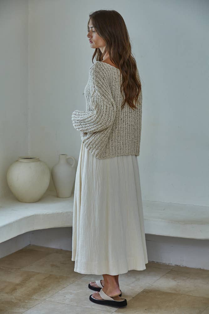 Knit Sweater Cotton Polyester Oversized Top - By Together