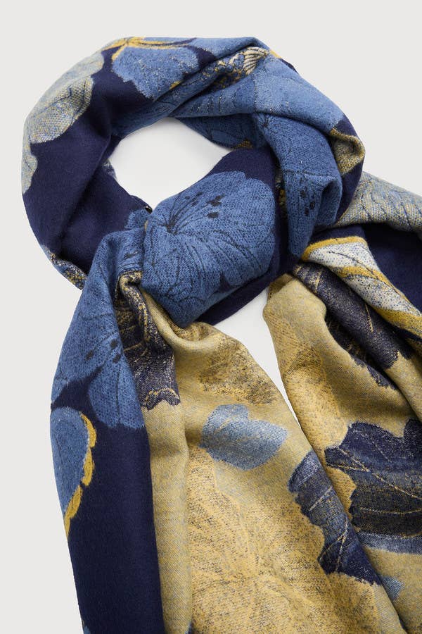 SAACHI - Gilded Floral Reversible Scarf