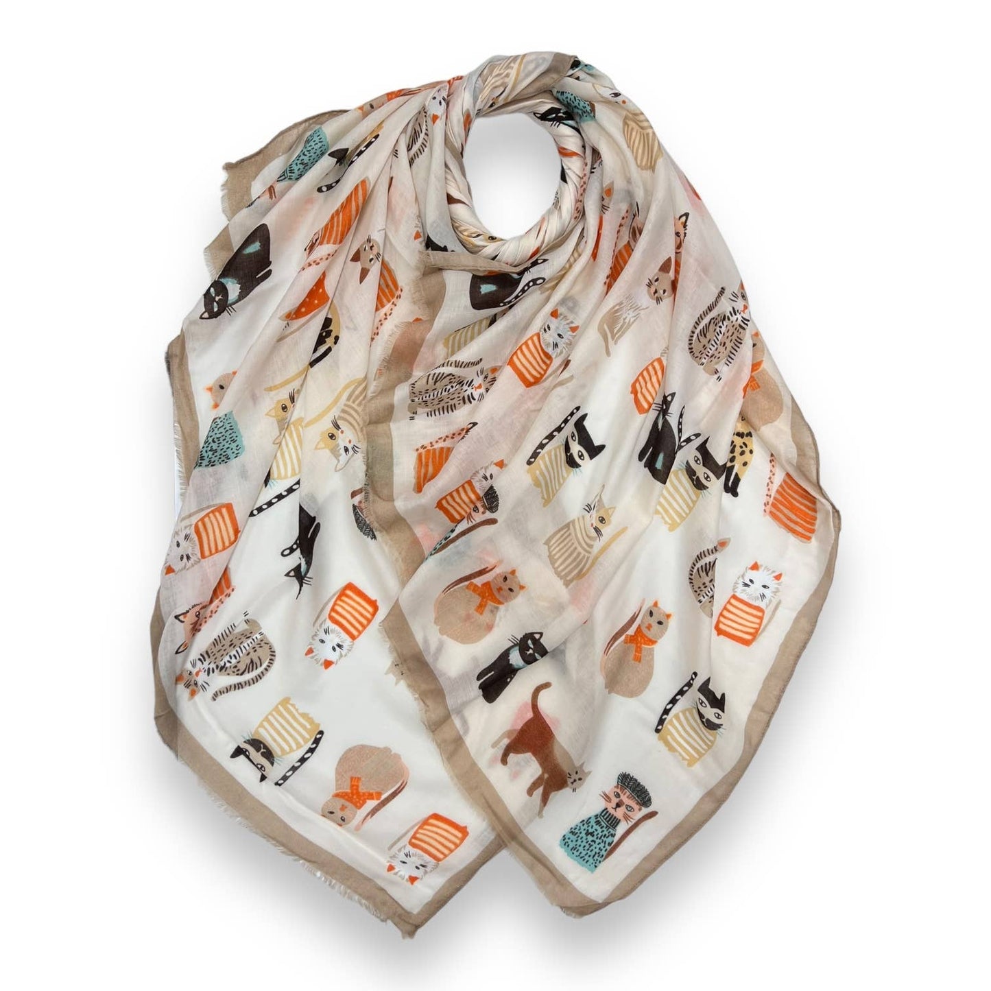 London Scarves - Cats wearing hats print scarf