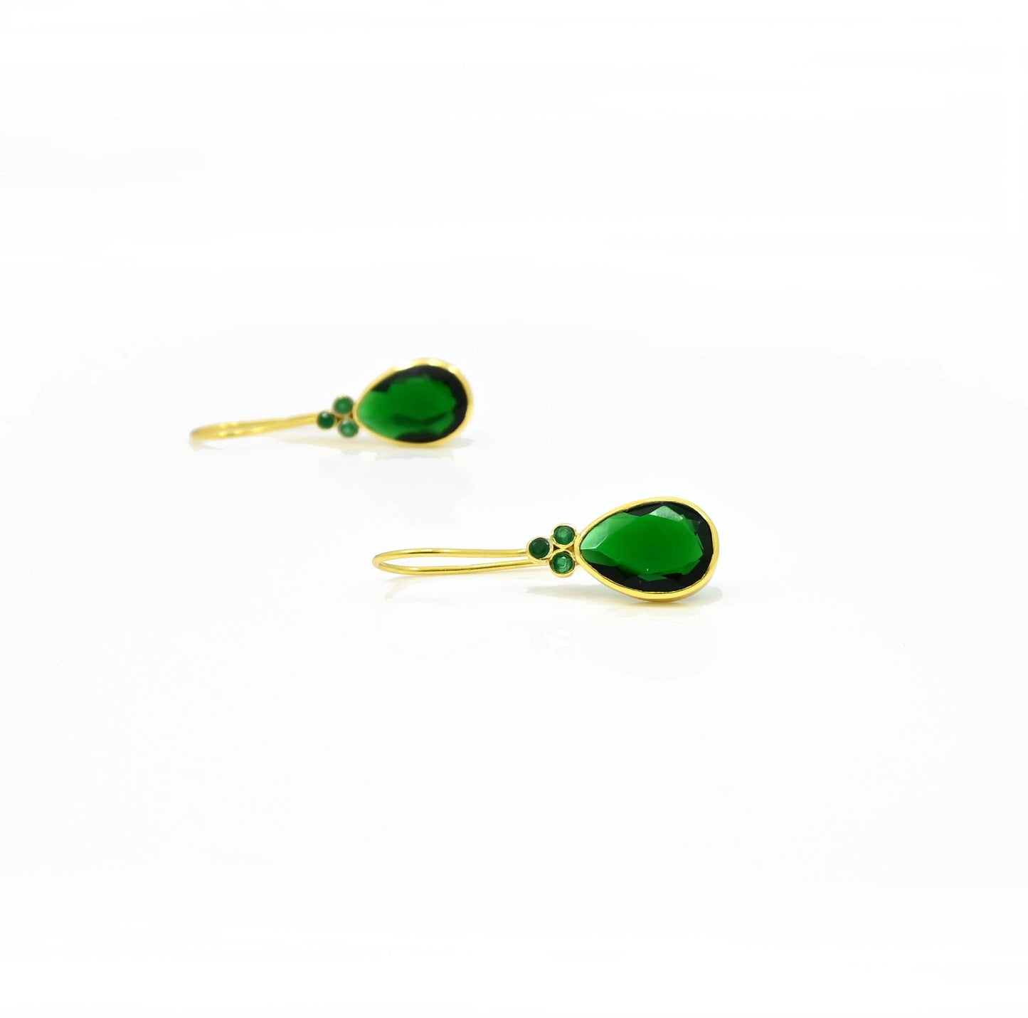 Schmuckoo Berlin - Delilah Earring Gold Silver 925 - Green Tourmaline & Onyx