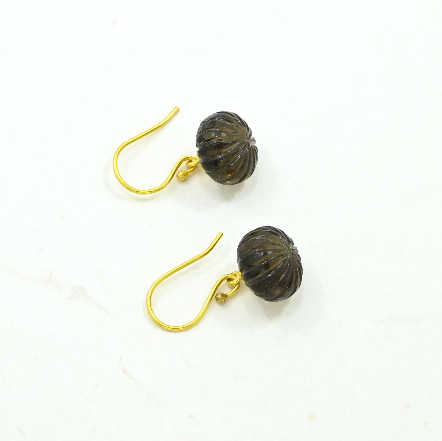 Schmuckoo Berlin - Kaeli Earring Gold Plated - Natural Smoky Quartz