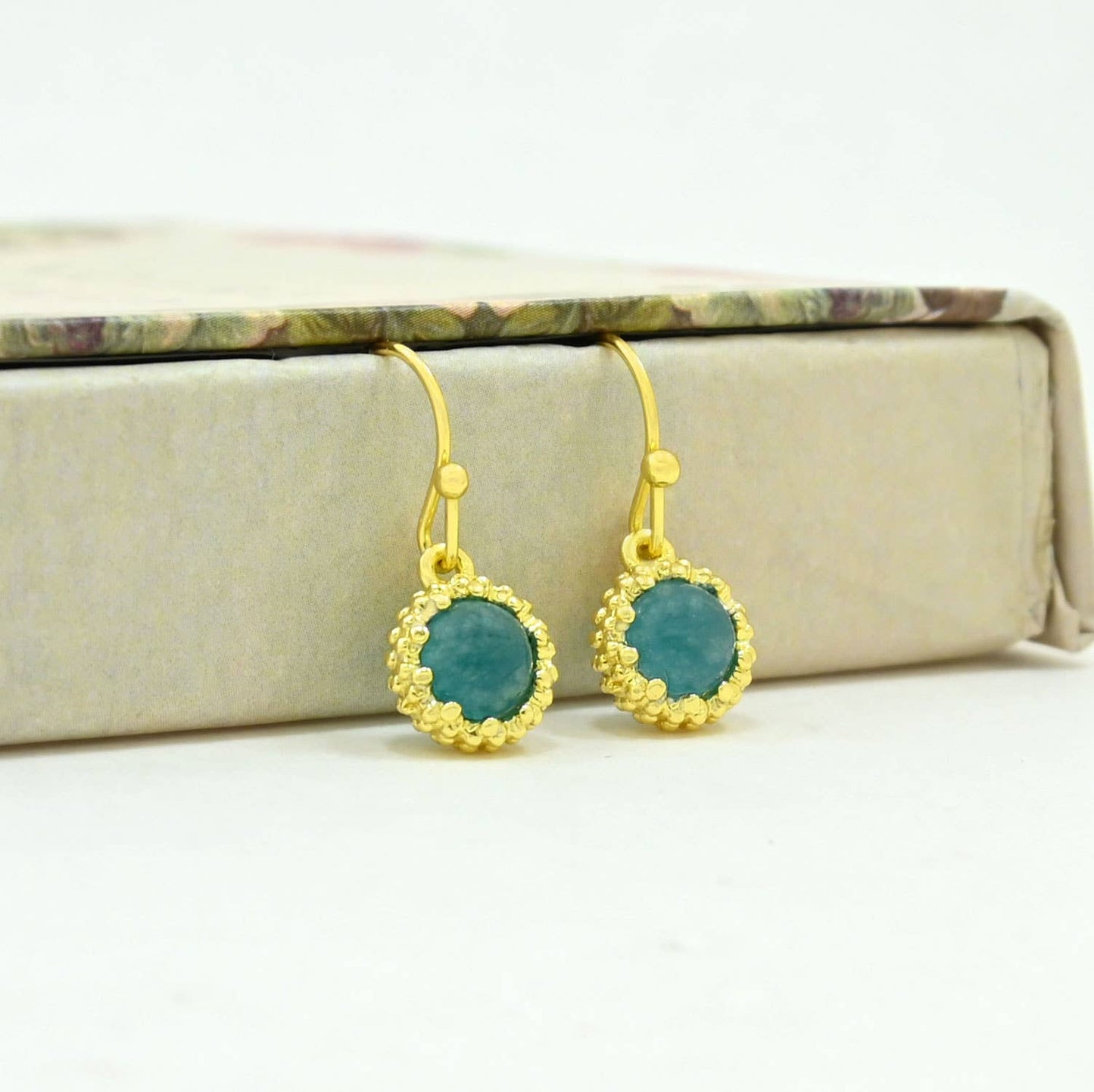 Schmuckoo Berlin - Dove Earring Gold Plated - Neon Blue Jade