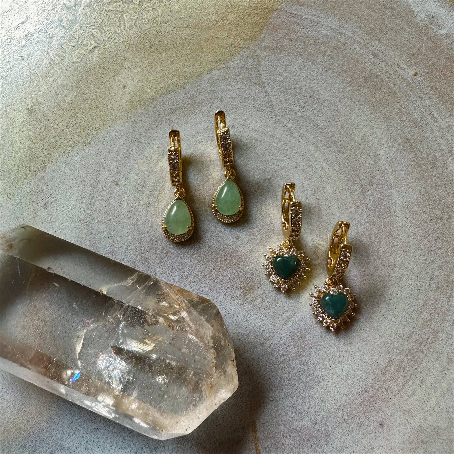 indie moon - Green Aventurine Earrings