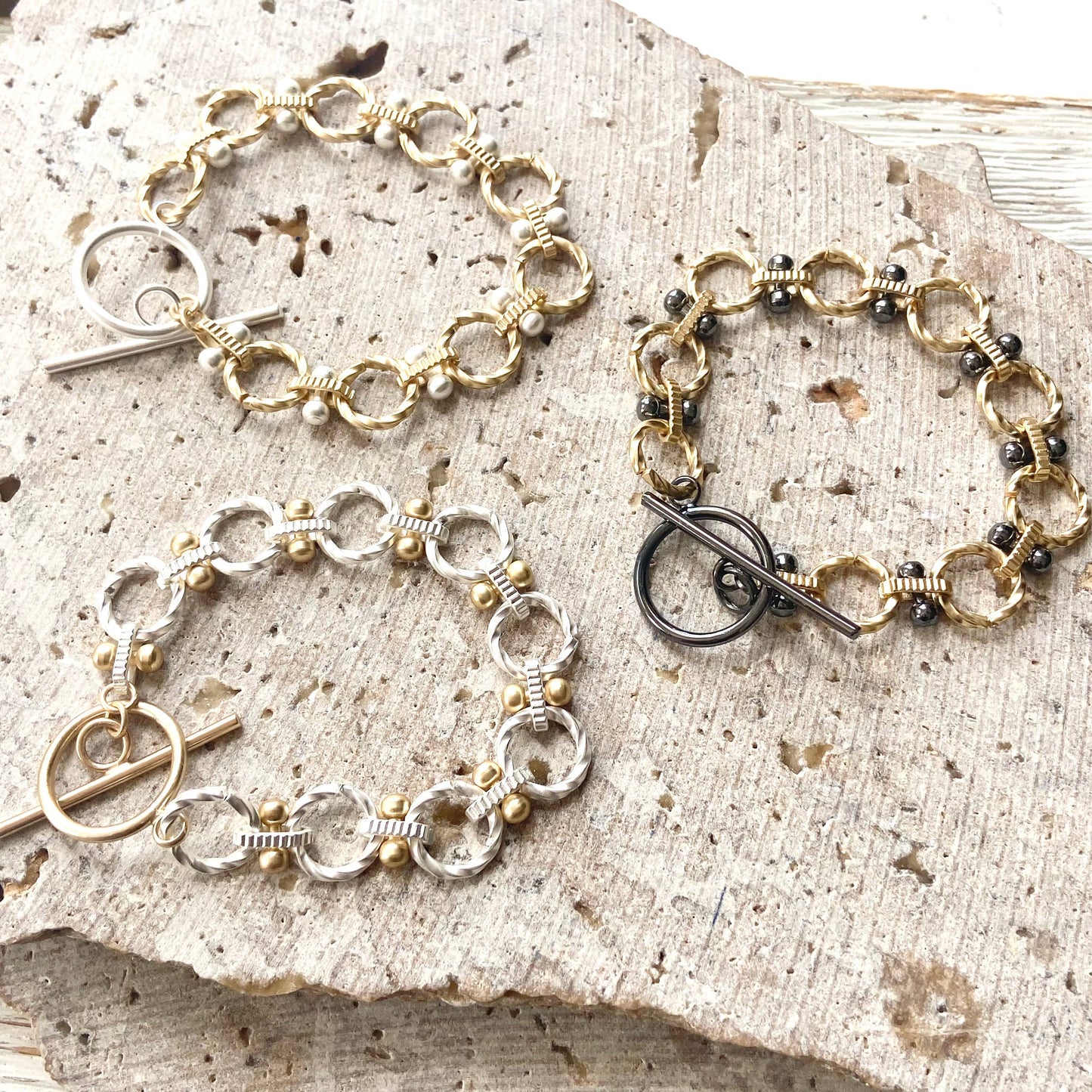 Matte Gold, Silver Bracelets