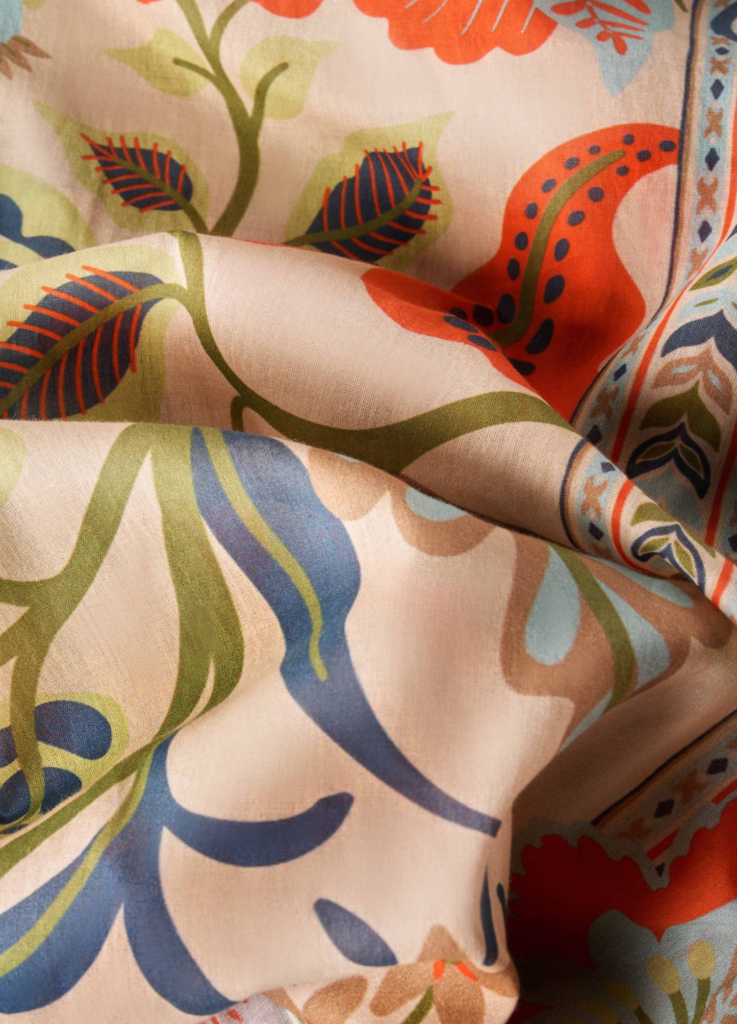 Powder Design inc - US - Cotton Scarf - Folky Floral - Coconut