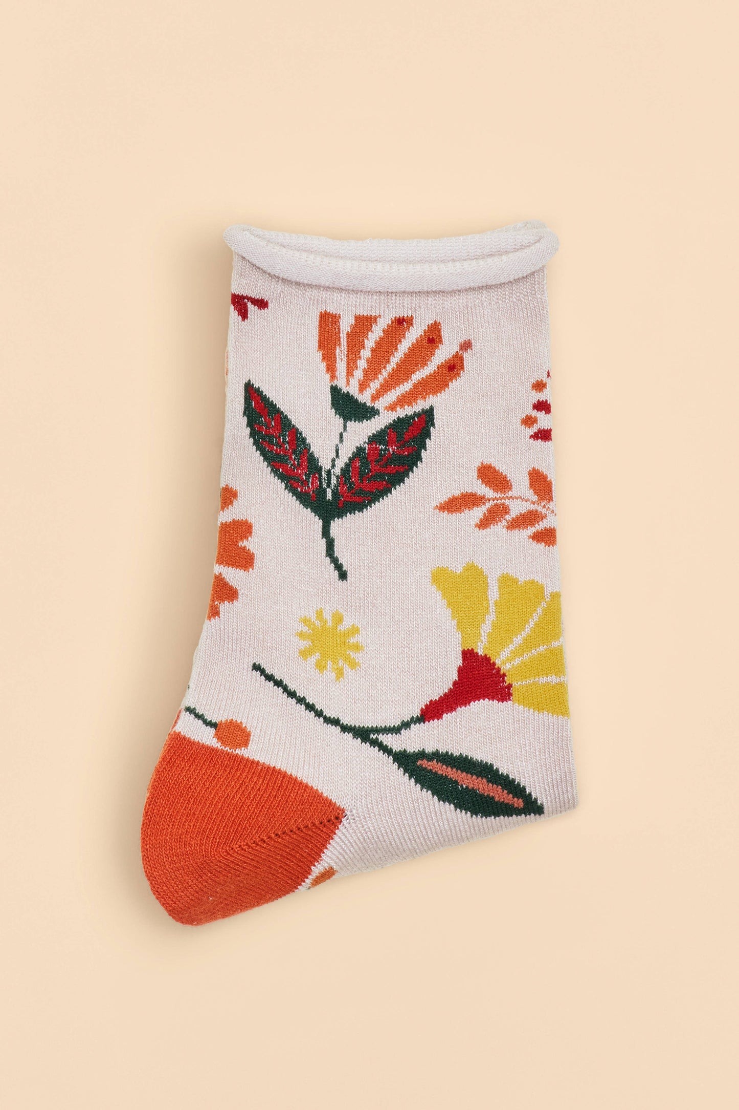 Powder Design inc - US - Watercolour Flowers Ankle Socks - Cream