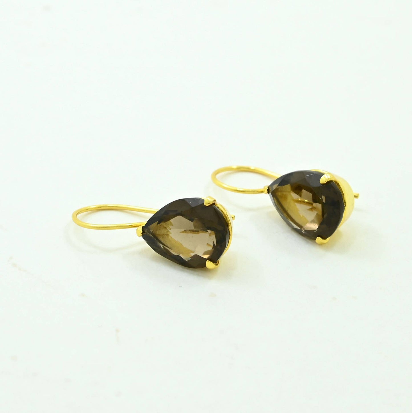 Schmuckoo Berlin - Sienna Earrings Gold Plated - Natural Smoky Quartz