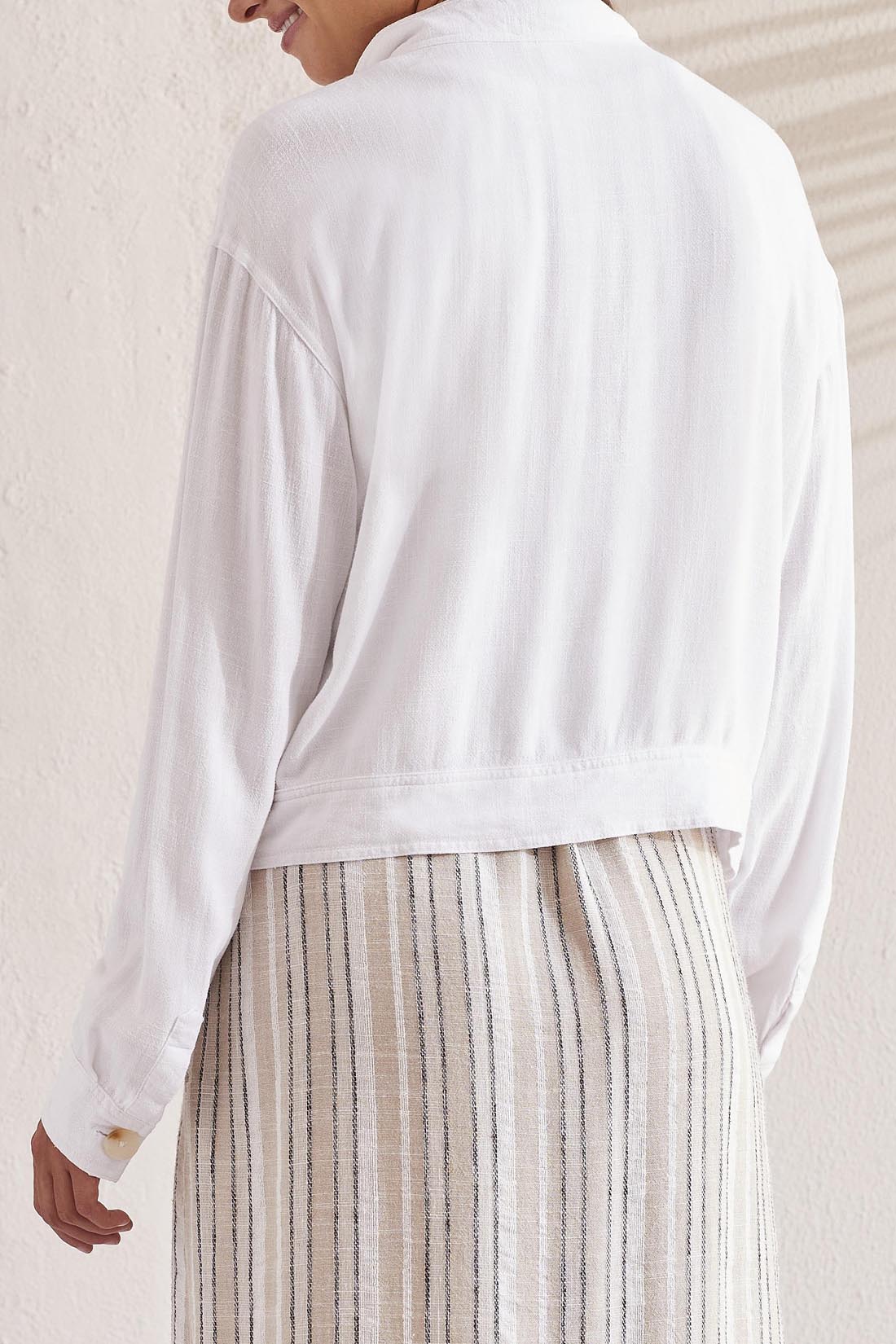 CROP JACKET W/POCKETS