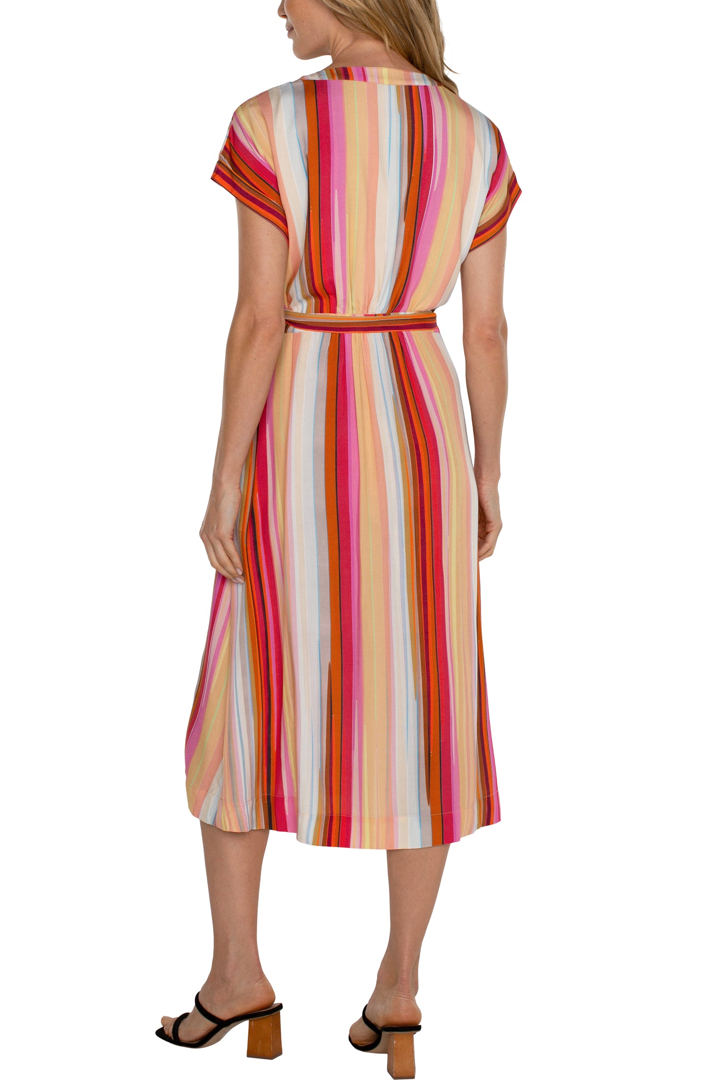 dolman wrap front midi dress