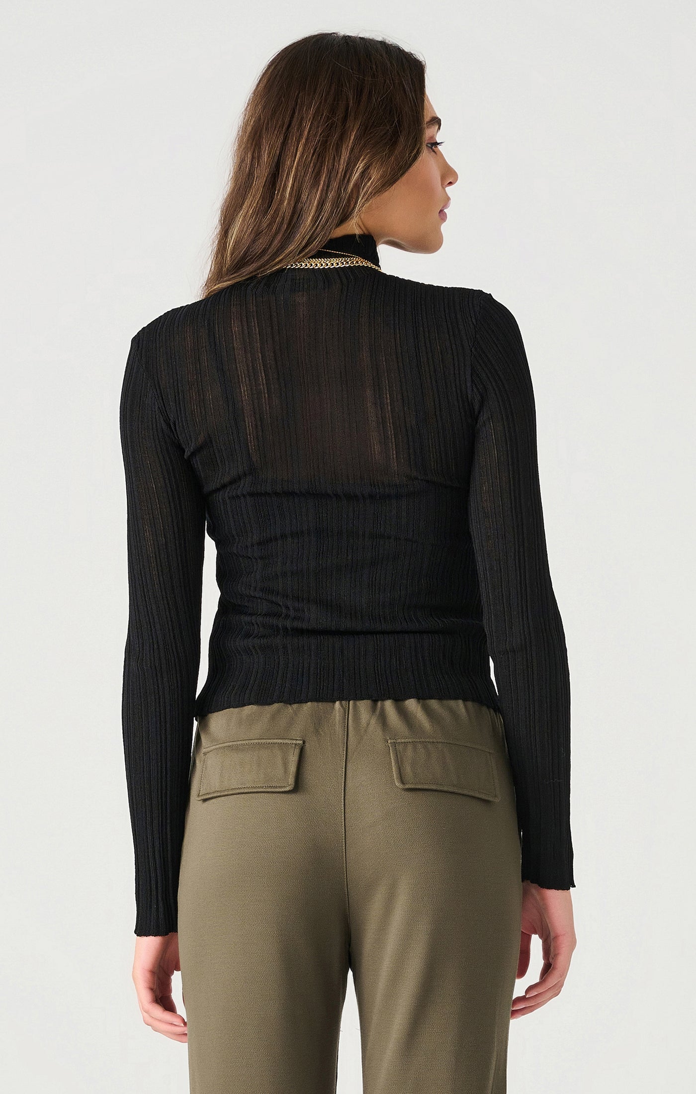 LS MOCK NECK RIBBED TOP