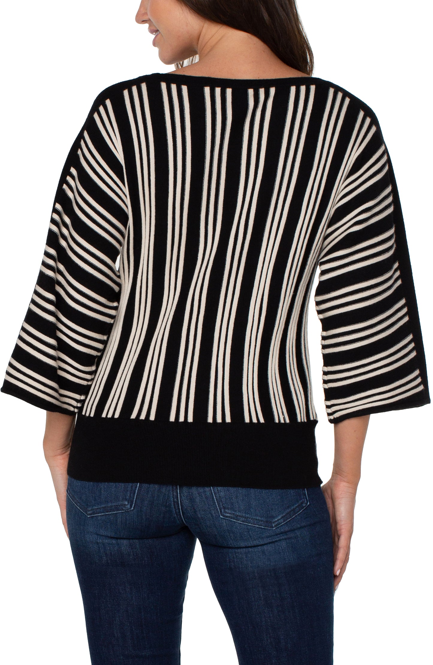 Ecru Stripe Printed Top