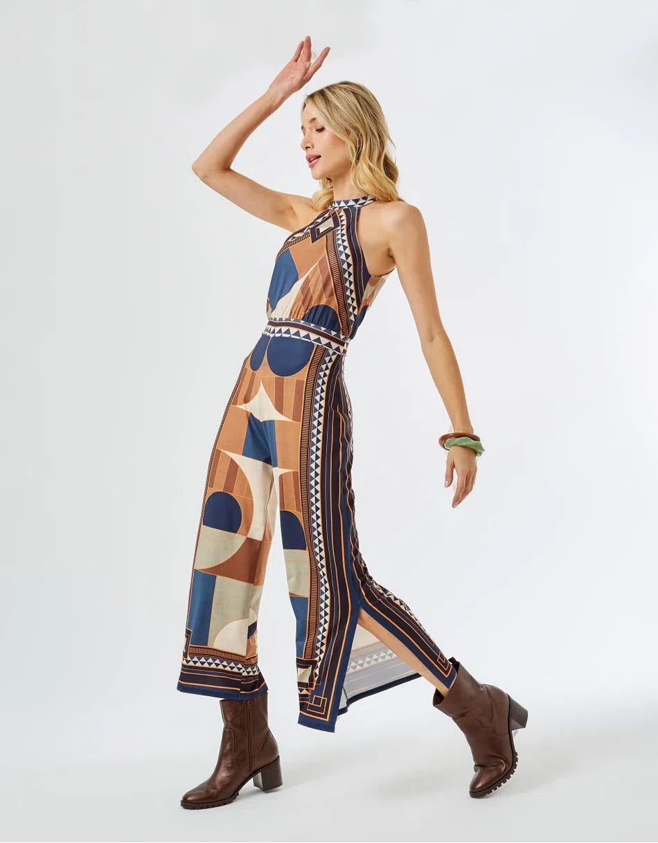 Zinzane Milene Scarf Print Jumpsuit