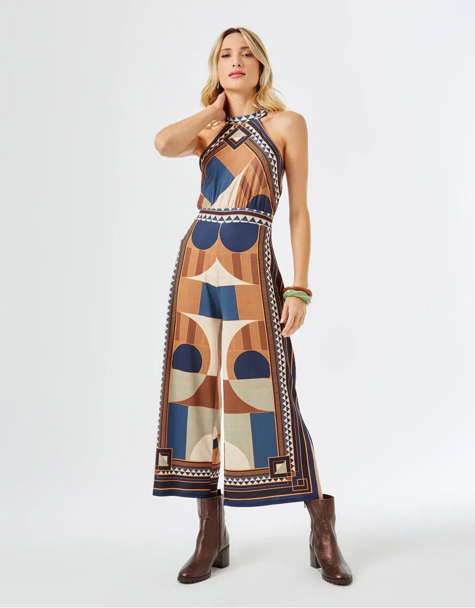 Zinzane Milene Scarf Print Jumpsuit