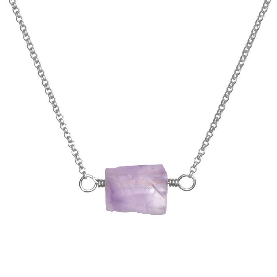 Zeeba Necklace - Silver and Amethyst - Elements Berkeley
