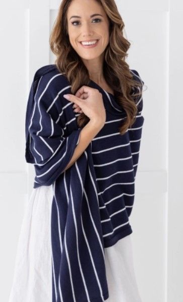 Navy & White / 28" x 78"