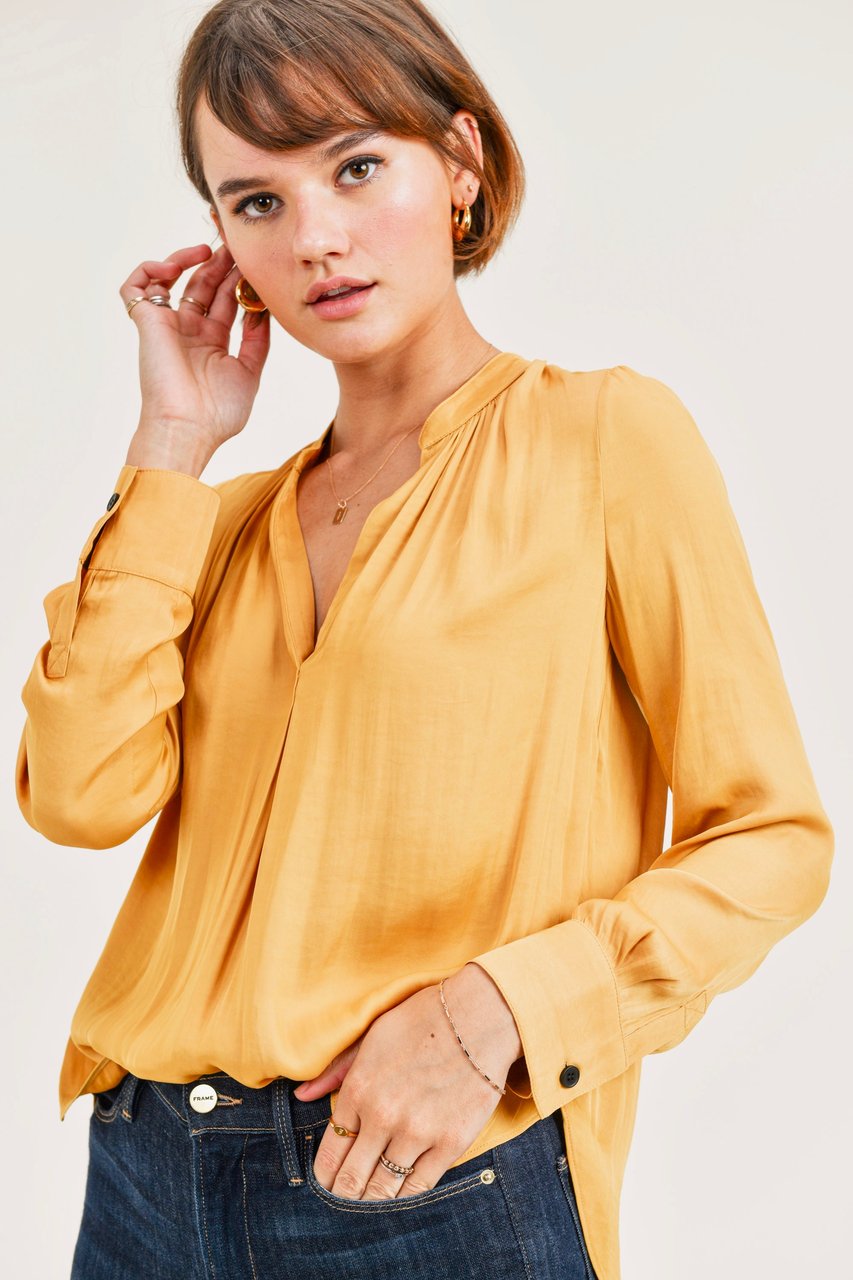 Silky fabric long sleeve blouse - Elements Berkeley