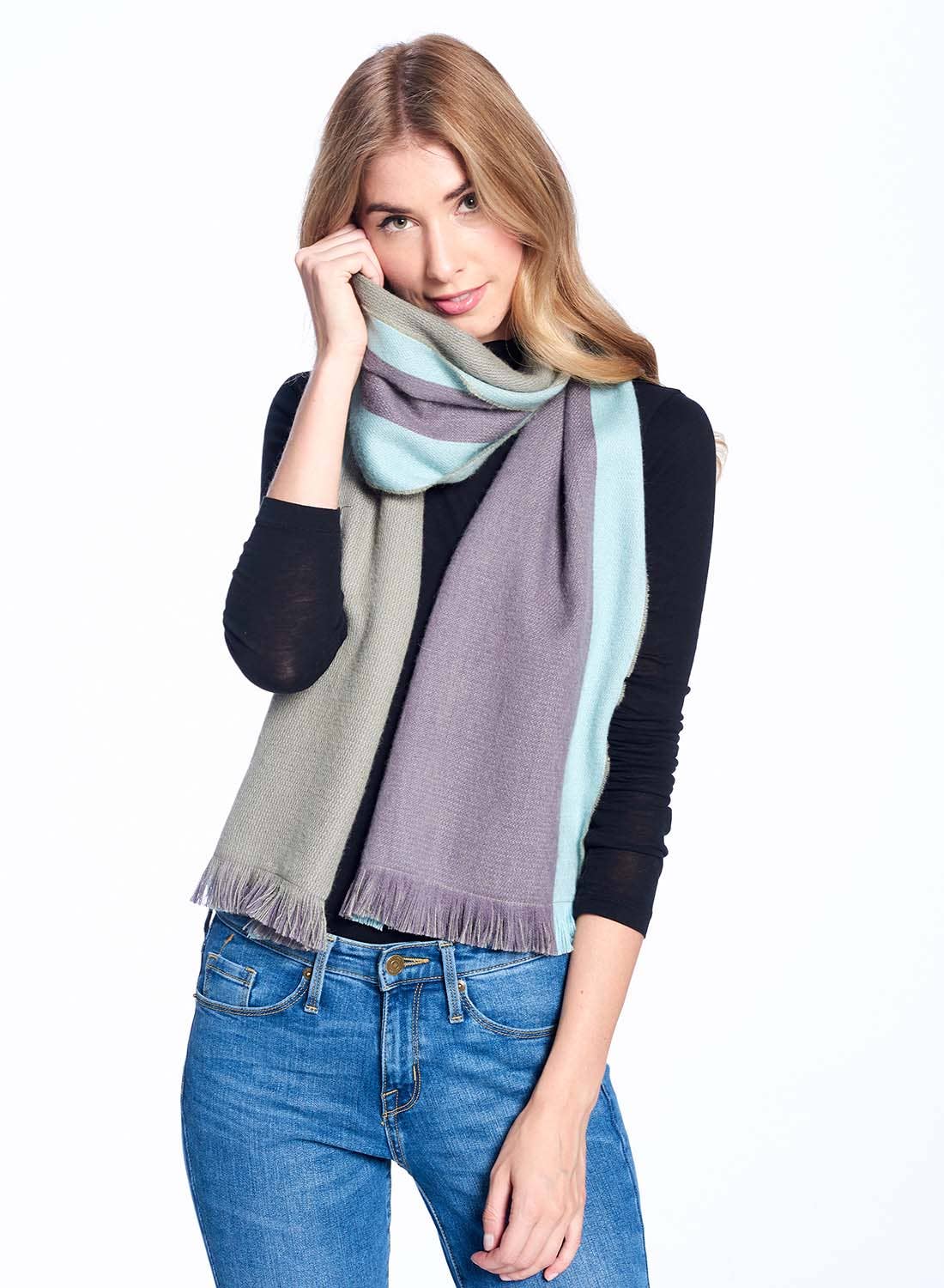 Shupaca Alpaca - Alpaca Reversible Scarf - Ether - Elements Berkeley