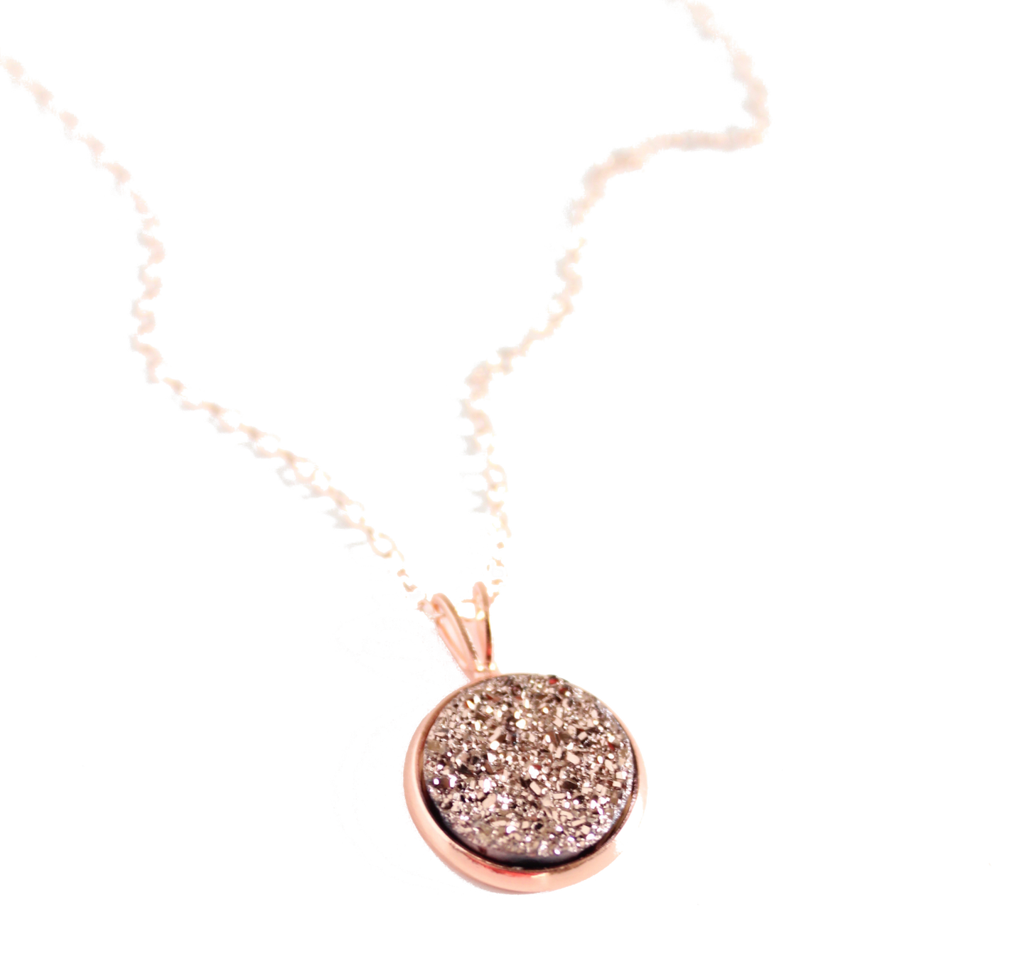 Ava Rose Gold Druzy Necklace - Elements Berkeley