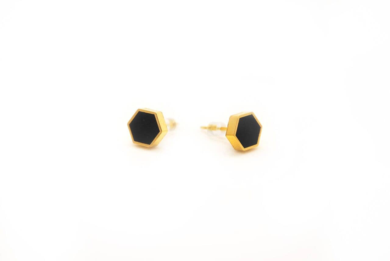 Hexagon Classic Geometric Studs - Elements Berkeley