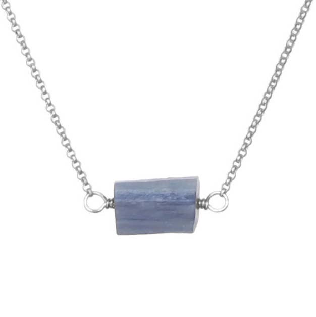 Zeeba Necklace - Silver and Kyanite - Elements Berkeley