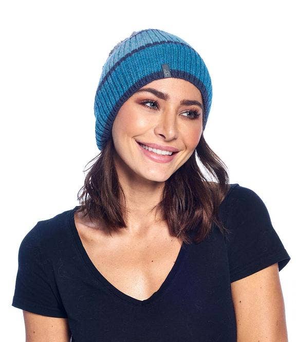 Shupaca Alpaca - Alpaca Beanie - Color Block - Aqua - Elements Berkeley