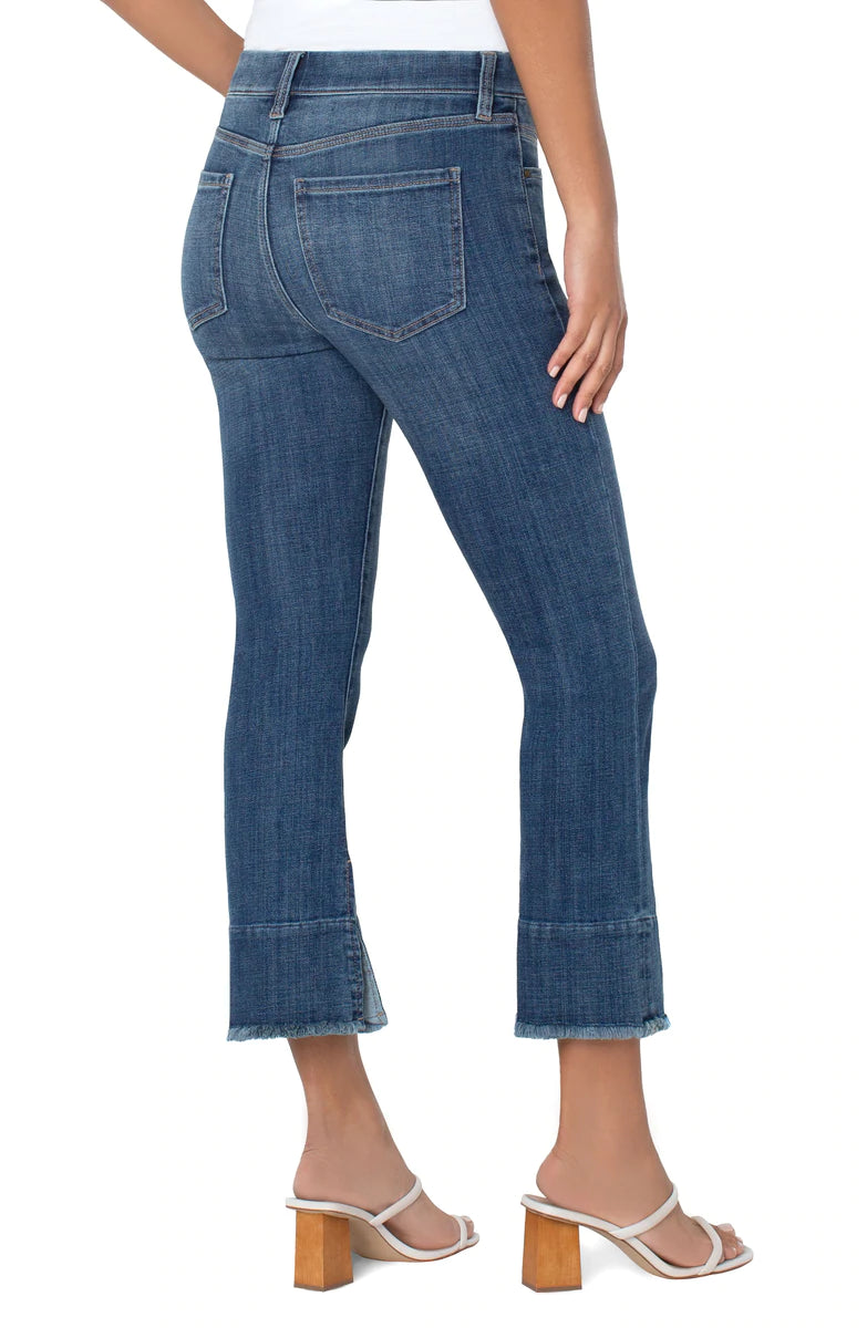 Liverpool Gia Glider Crop Flare with Slit