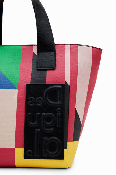 Desigual Clourful Geometric Shopper Bag