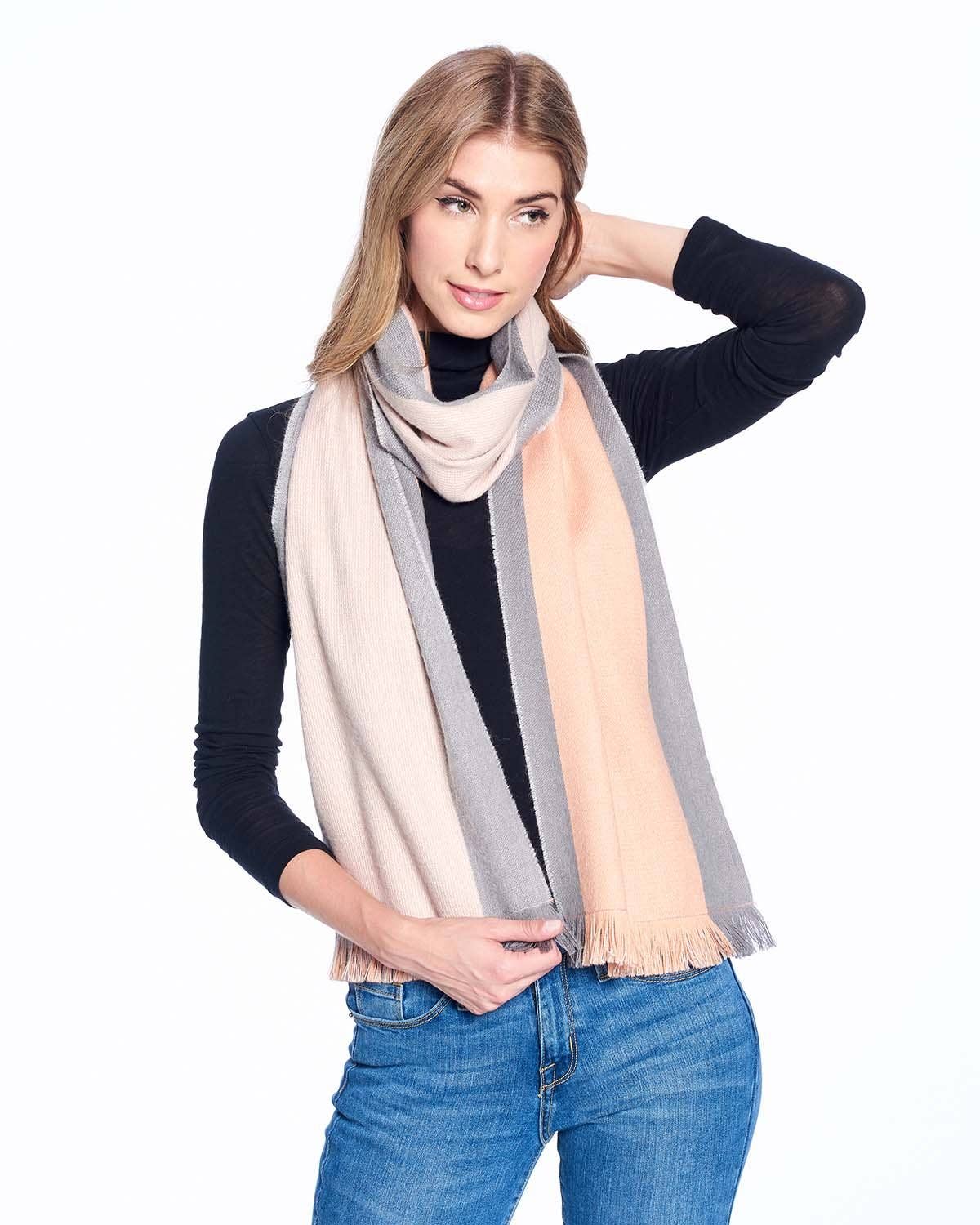 Shupaca Alpaca - Alpaca Reversible Scarf - Dusty Coral - Elements Berkeley