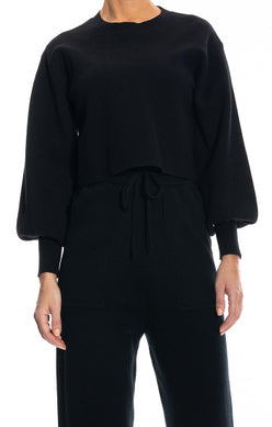 CROPPED BALLOON SLEEVED SWEATER - Elements Berkeley