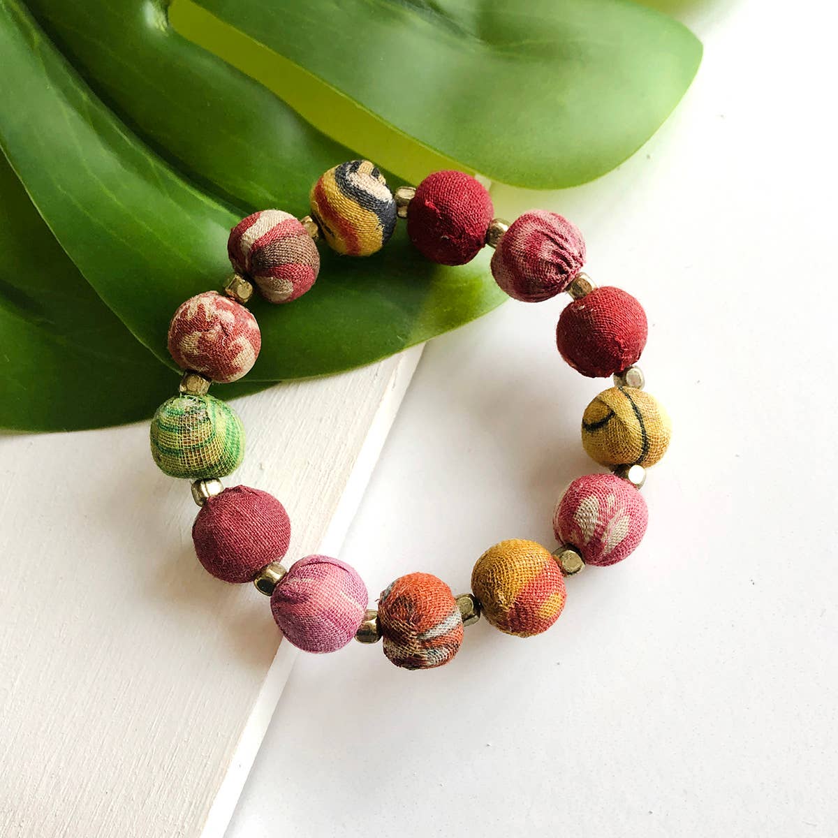 WorldFinds - Small Kantha Bauble Bracelet - Elements Berkeley