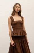 Moon River Wide Strap Elastic Bodice Tank