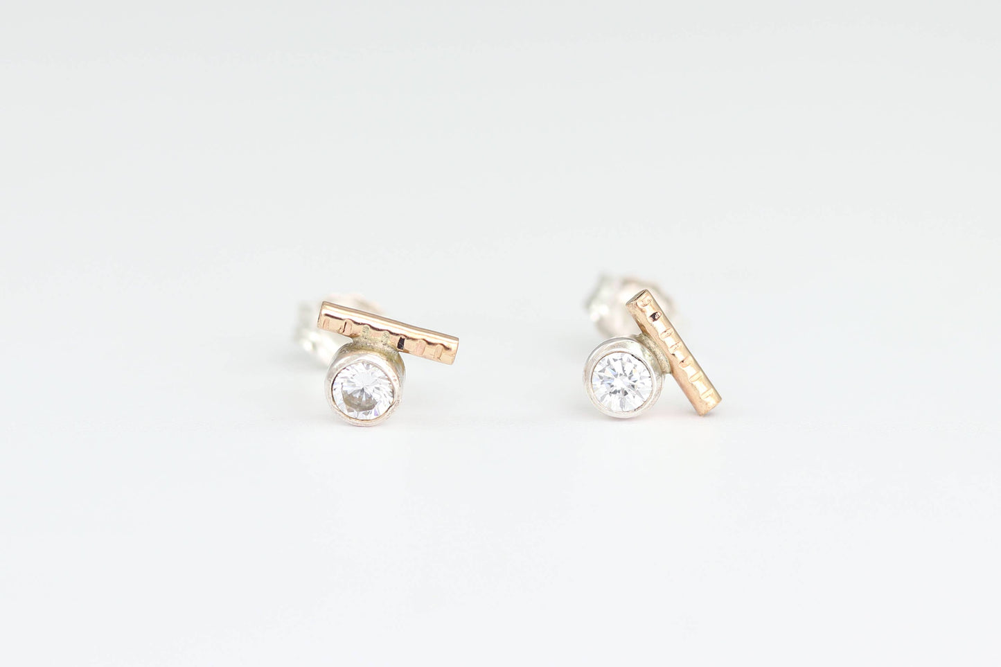 Sloane Jewelry Design - Dot Line Stud Earrings E032 - Elements Berkeley
