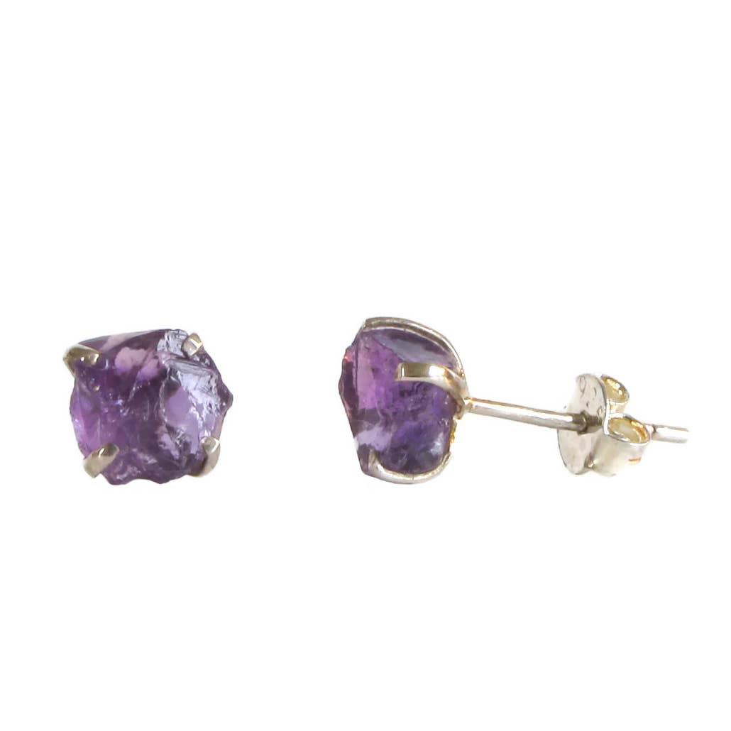 Raw Amethyst Studs - Elements Berkeley