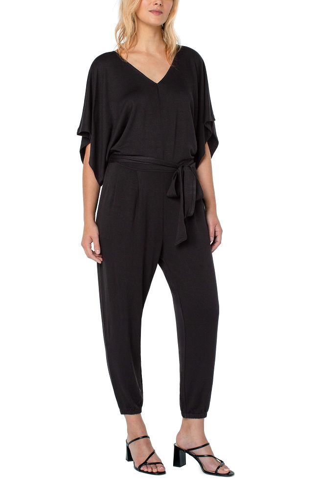 Liverpool Dolman Knit Jumpsuit with Self Tie