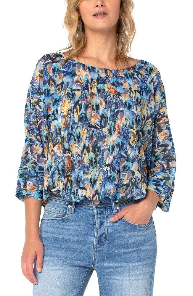 Liverpool Gathered Hem Dolman Tie-Back Top