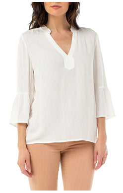 LIVERPOOL Mandarin Collar Bell Sleeve Popover - Elements Berkeley