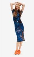 RIBBED S/S LONG DRESS