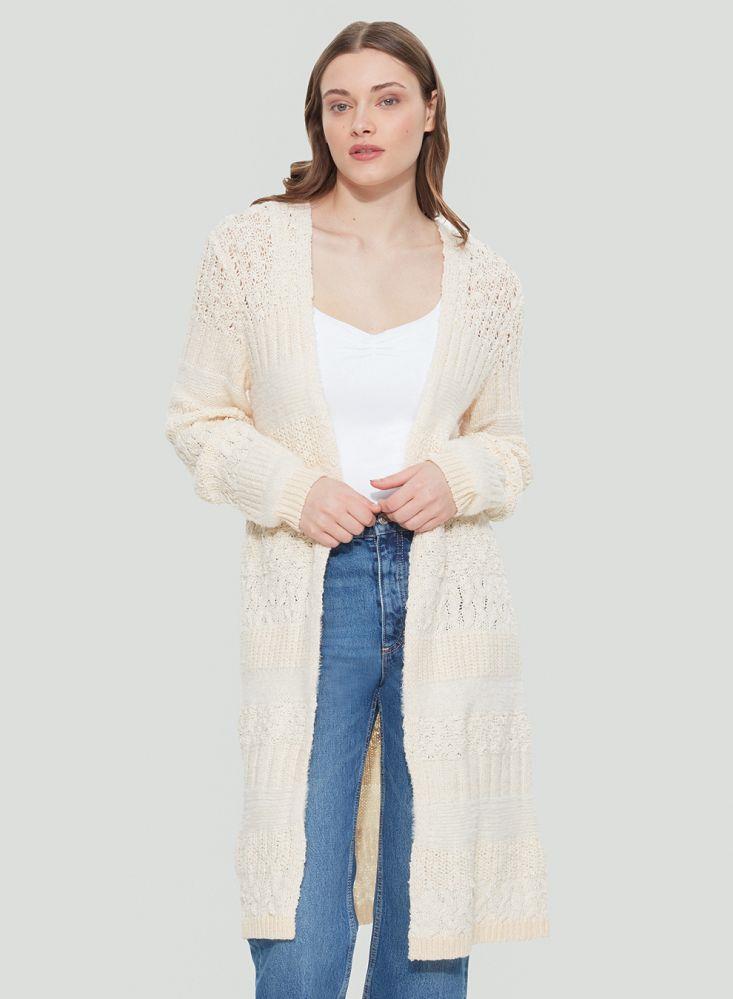 LONGLINE TEXTURED CARDIGAN
