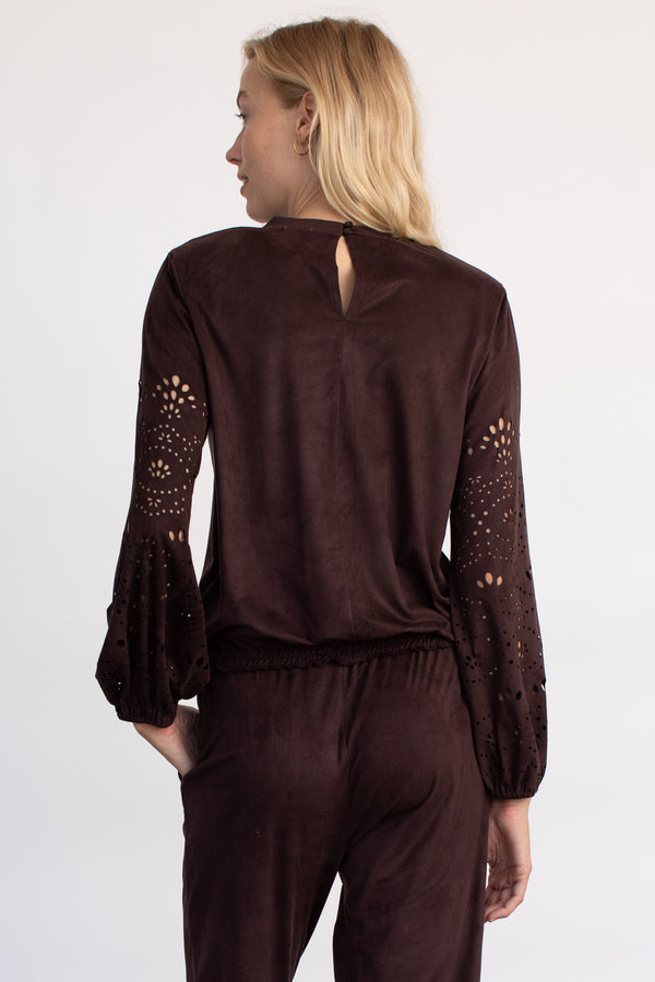 Hello Nite Darling Laser Cut Blouse