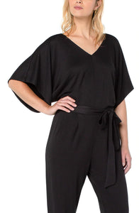 Liverpool Dolman Knit Jumpsuit with Self Tie