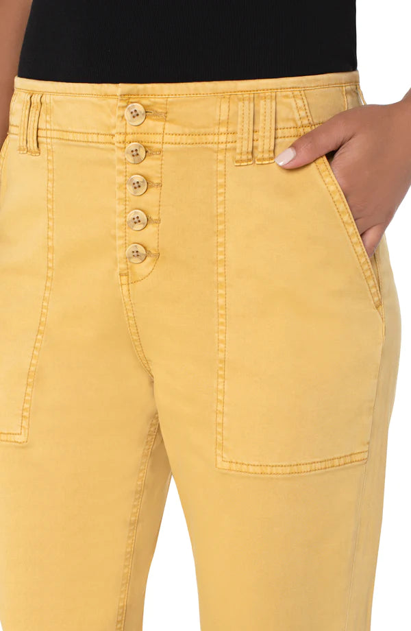 Liverpool Hi-Rise Crop Straight With Exposed Button Fly