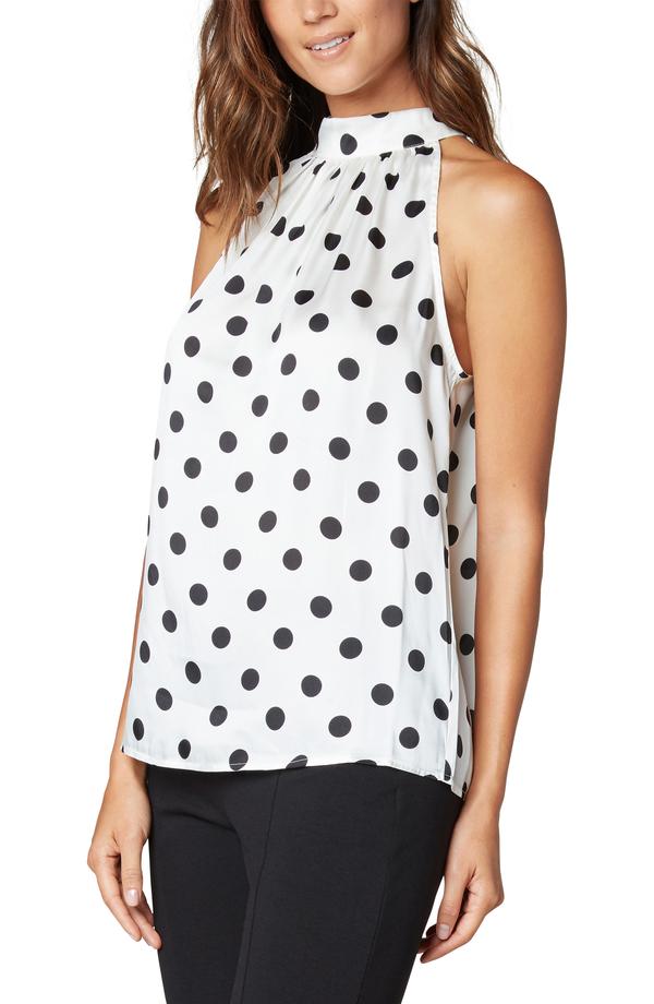 Sleeveless mock neck tank with ties - Elements Berkeley