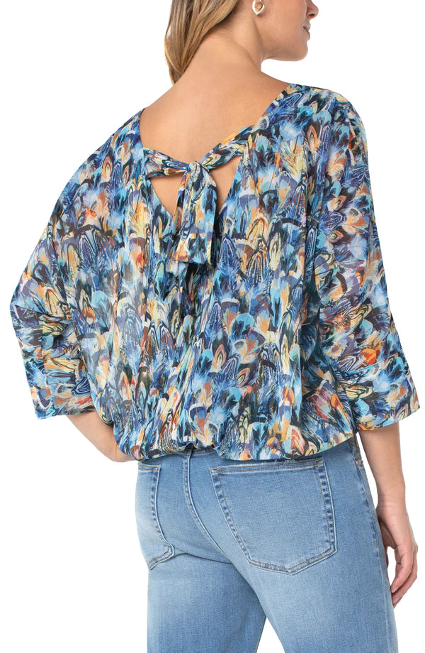 Liverpool Gathered Hem Dolman Tie-Back Top